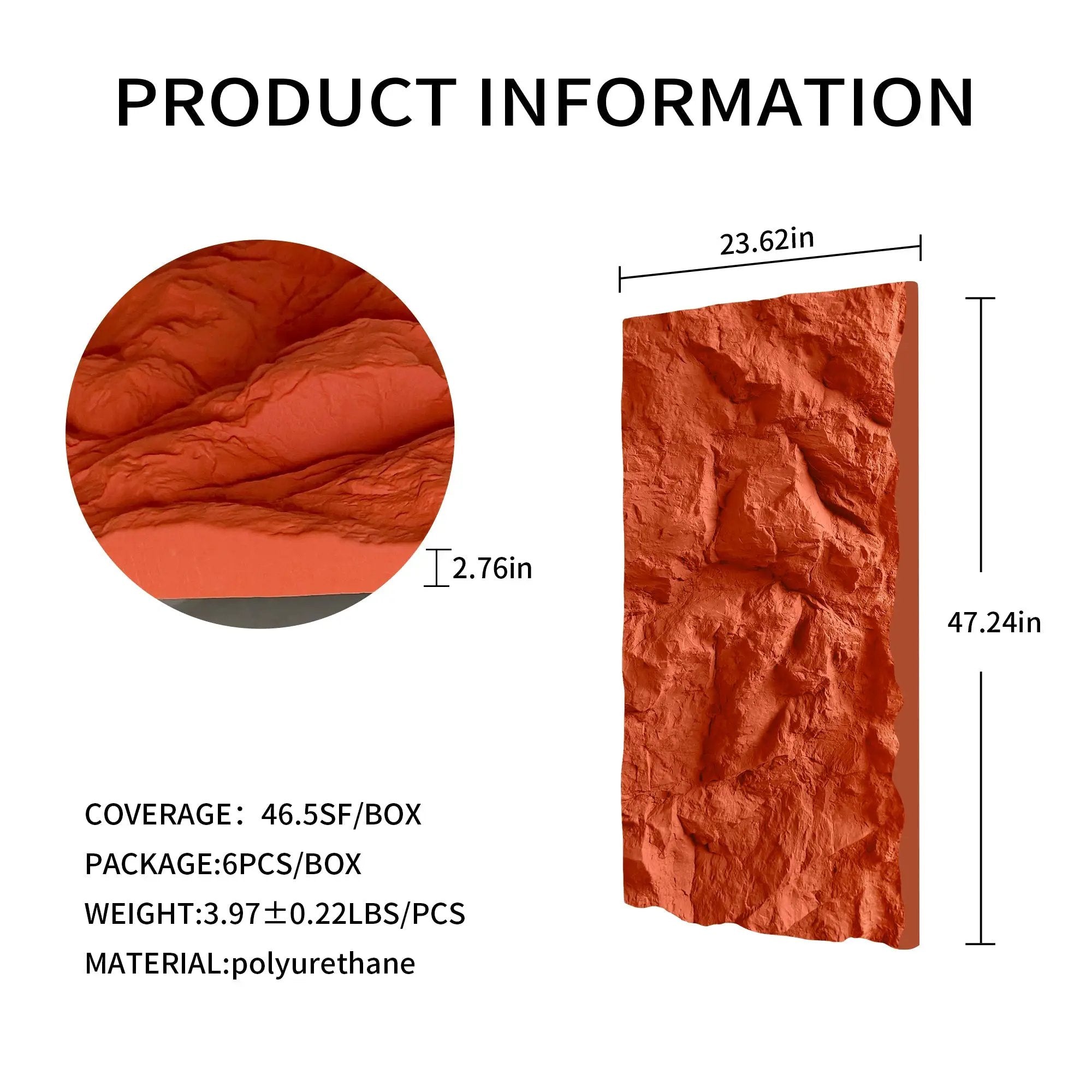 3D Faux Stone Wall Panels - Set of 6 by HouseOfZazla