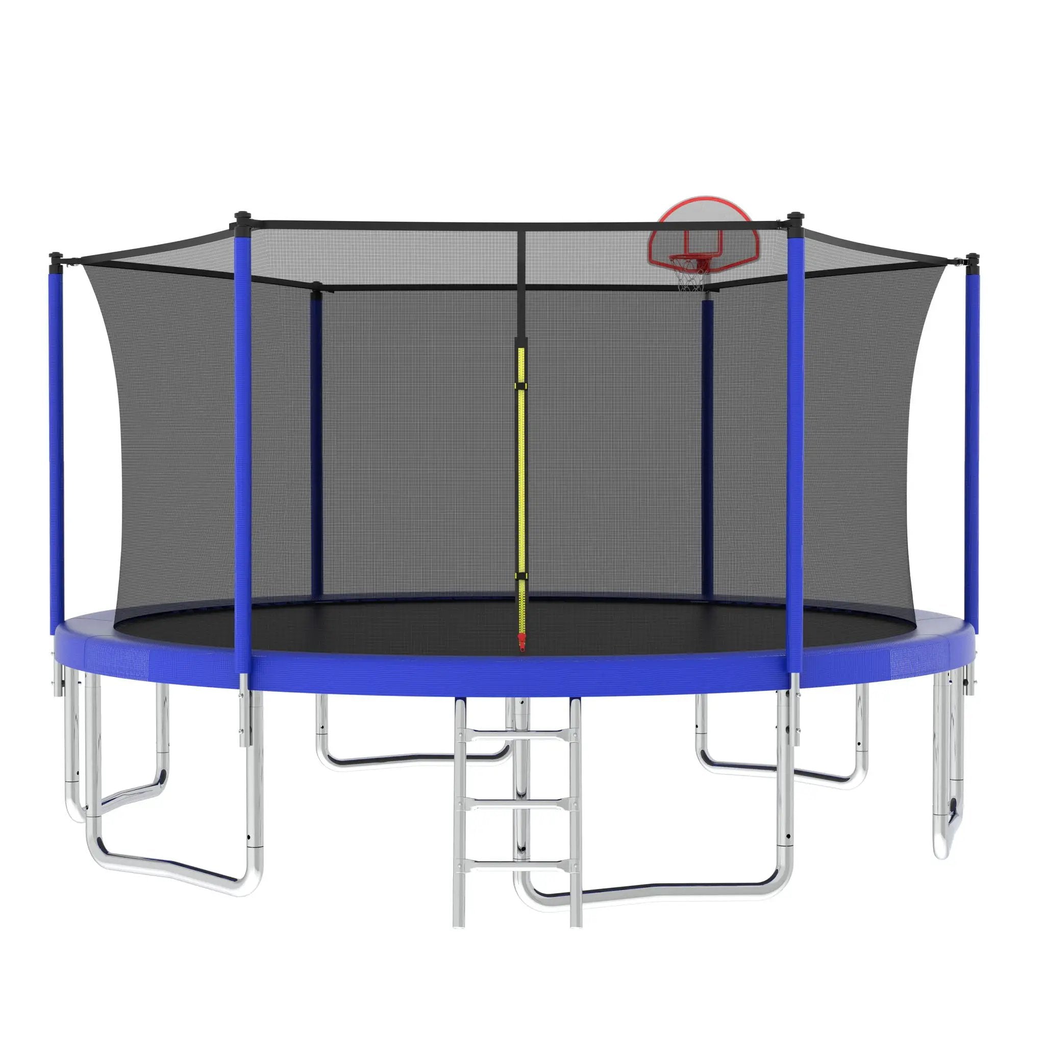 14Ft For Kids Children With Safety Enclosure Net Outdoor Backyards Large Recreational Trampoline - Blue by HouseOfZazla