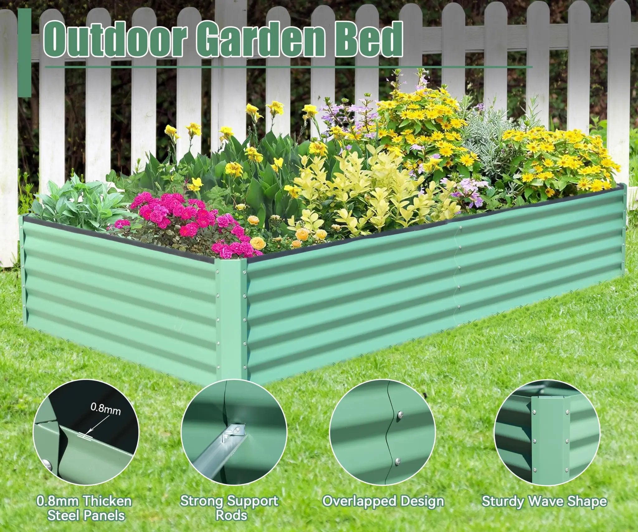 6x3x1.5ft Galvanized Raised Garden Bed by HouseOfZazla