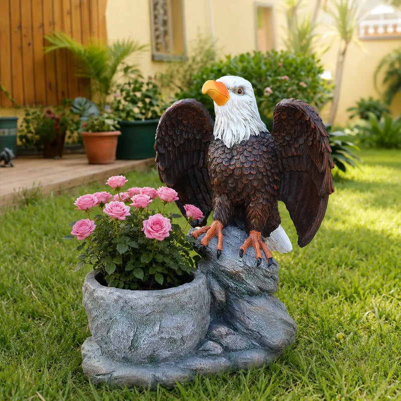 Standing Eagle Statue Garden Planter by HouseOfZazla