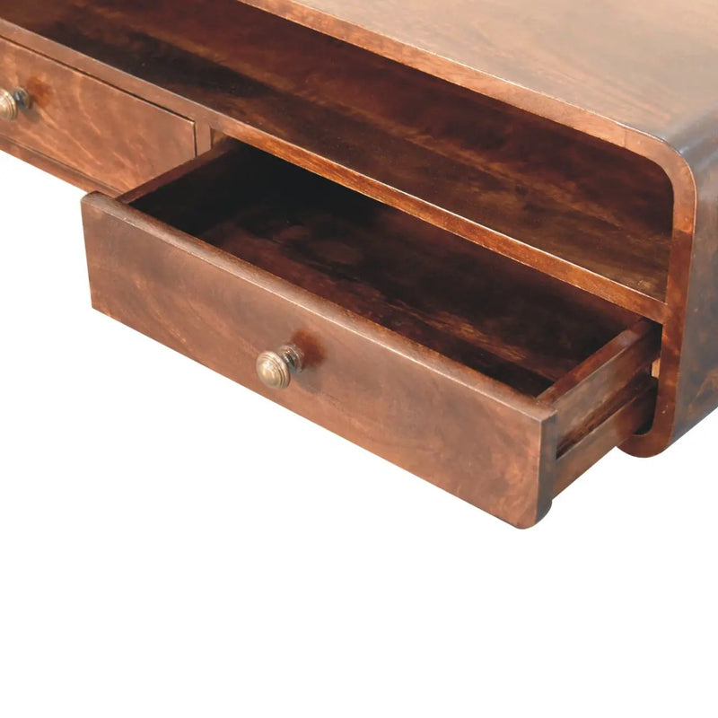 Solid Wood Floating California Console Table by HouseOfZazla