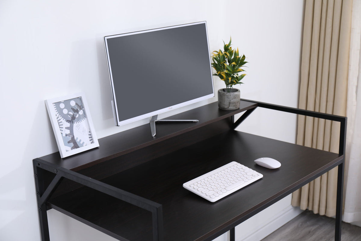 Black Modern Console Table with Wood & Metal Construction - 43.5" W, photo 2 of 4