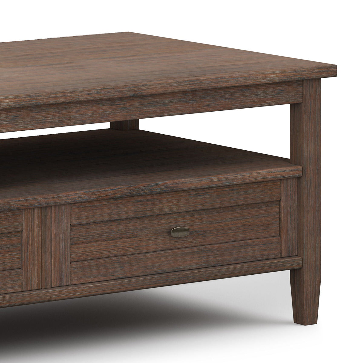 Solid Wood Coffee Table with Storage Drawers - Light or Dark Brown, photo 5 of 15