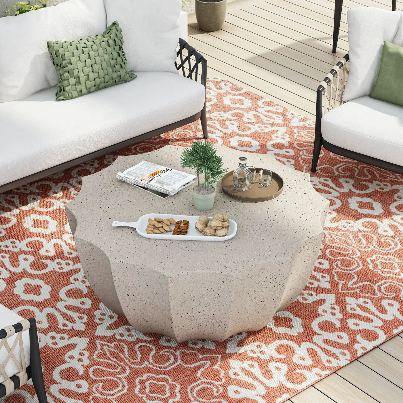 Modern Round Coffee Table For Indoor / Outdoor by HouseOfZazla
