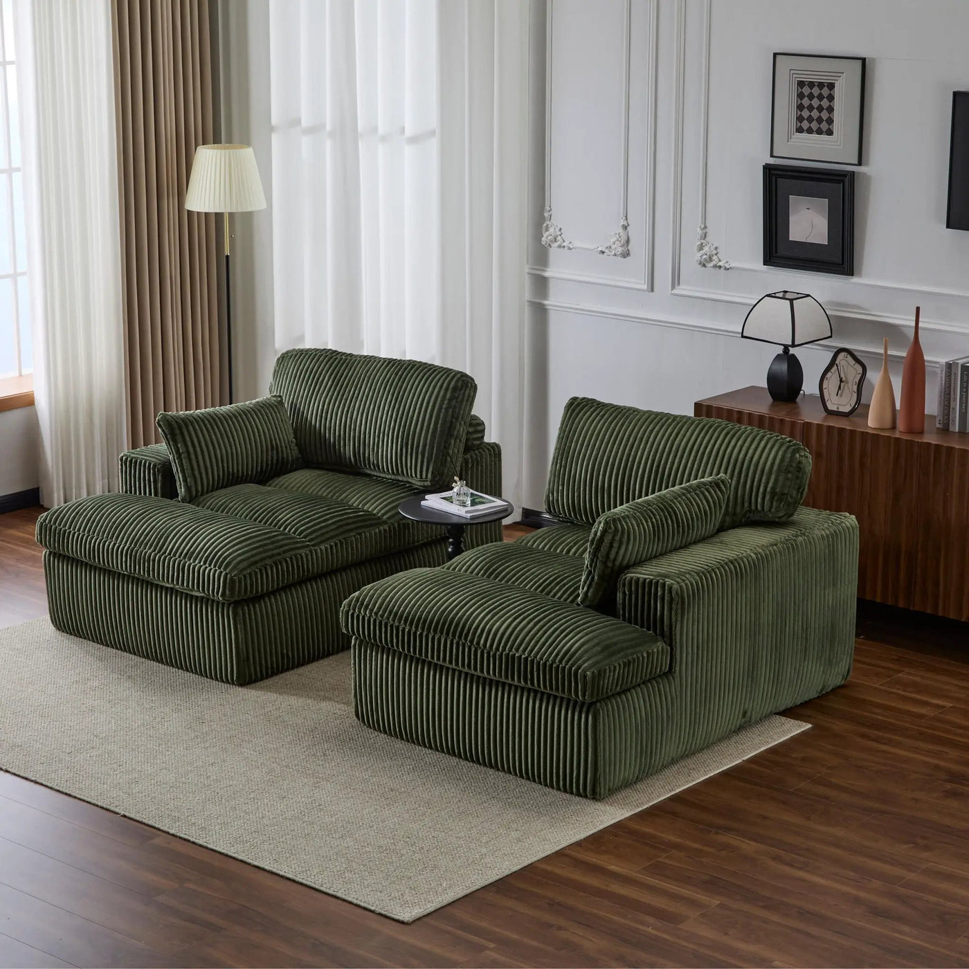 Double Chaise Lounge Chair, Oversized Upholstered Sleeper Cloud Couch by HouseOfZazla
