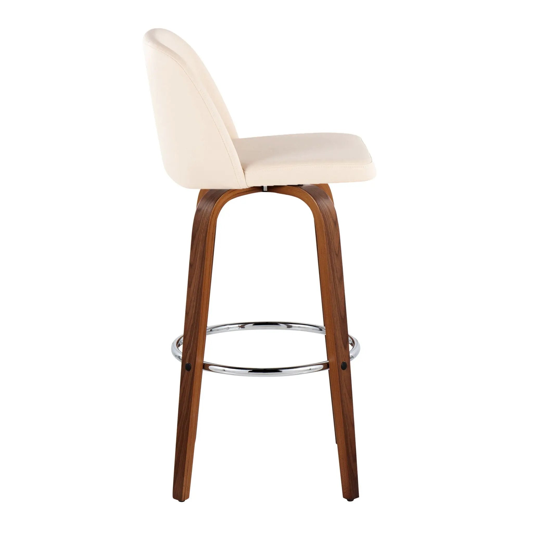 Toriano - Mid Century Modern Fixed Height, Barstool With Swivel With Round Footrest (Set of 2) by Unique Piece Furniture
