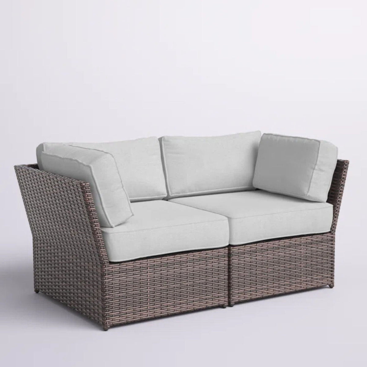 Outdoor Wicker Loveseat with Cushions - Brown, photo 2 of 7
