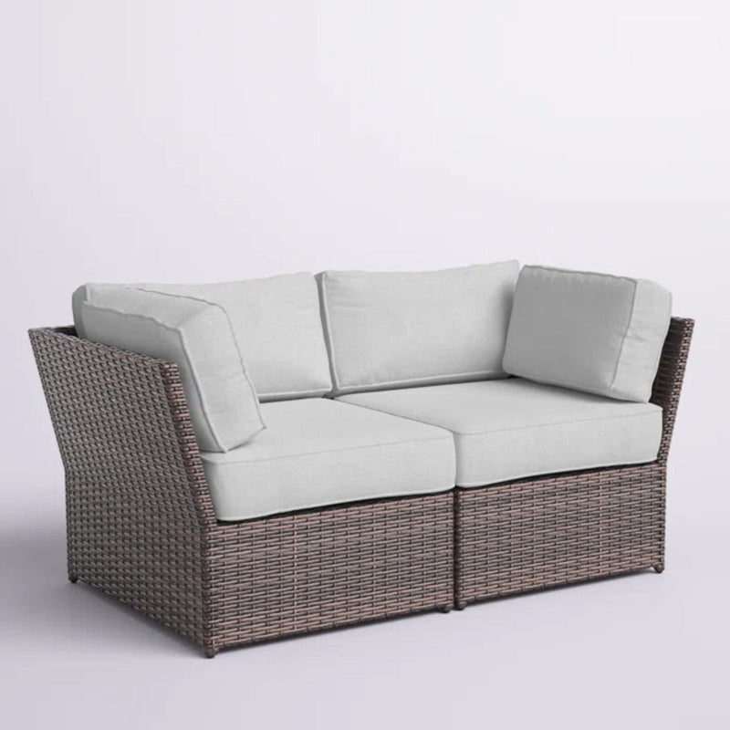 Outdoor Wicker Loveseat with Cushions - Brown, photo 2 of 7