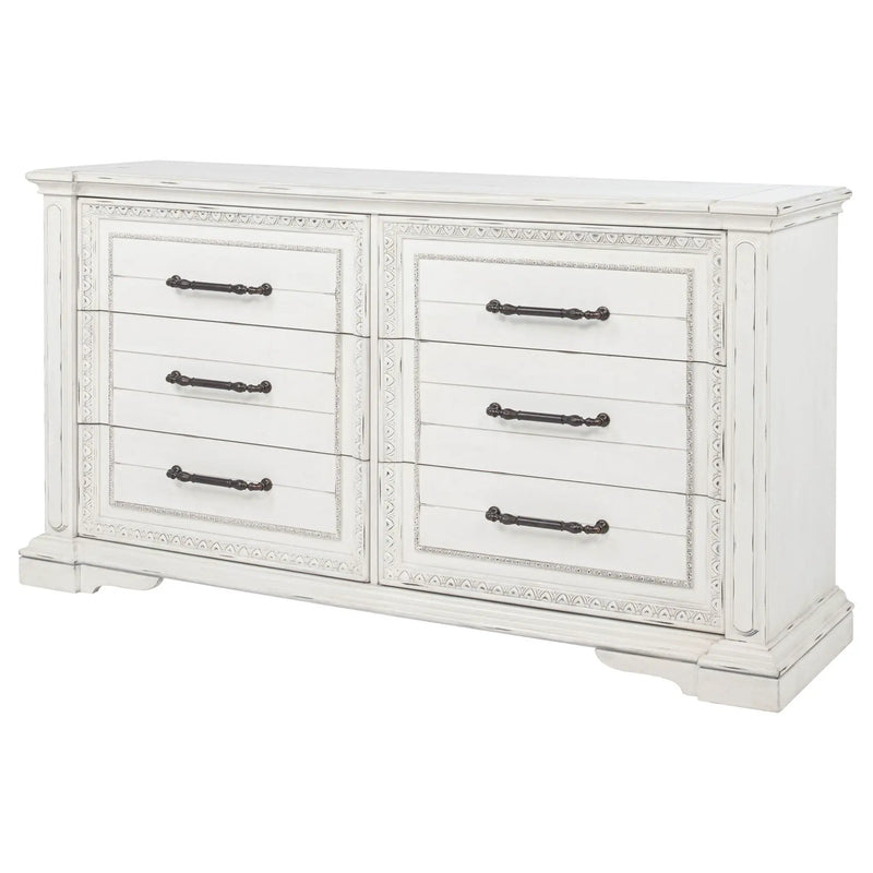 McKinney 6-drawer Bedroom Dresser Cabinet Vintage White by Unique Piece Furniture