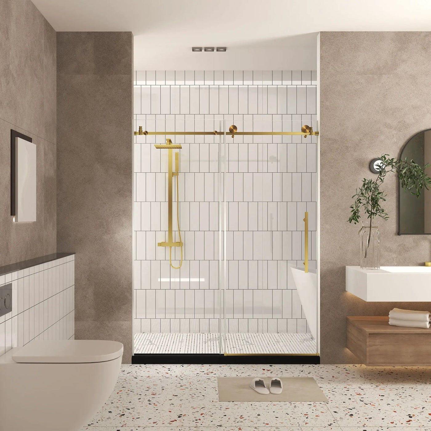 Frameless Shower Door, Smooth Sliding Tracks by HouseOfZazla