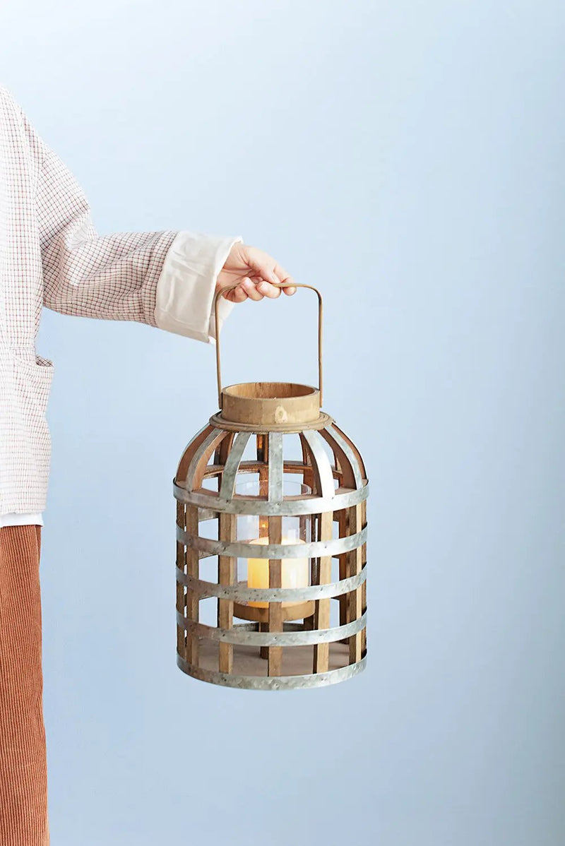 Decorative Lantern With Handle Wooden Lantern For Indoor Outdoor Home Garden Wedding by HouseOfZazla