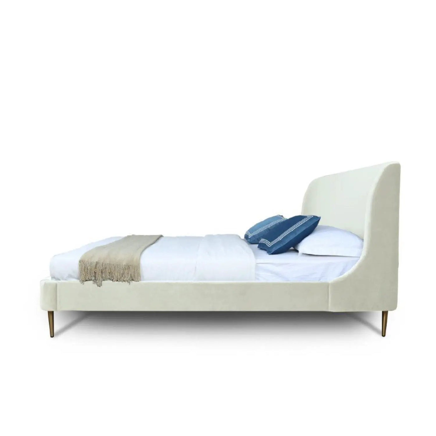 Heather - Upholstered Bed With Curved Headboard by HouseOfZazla