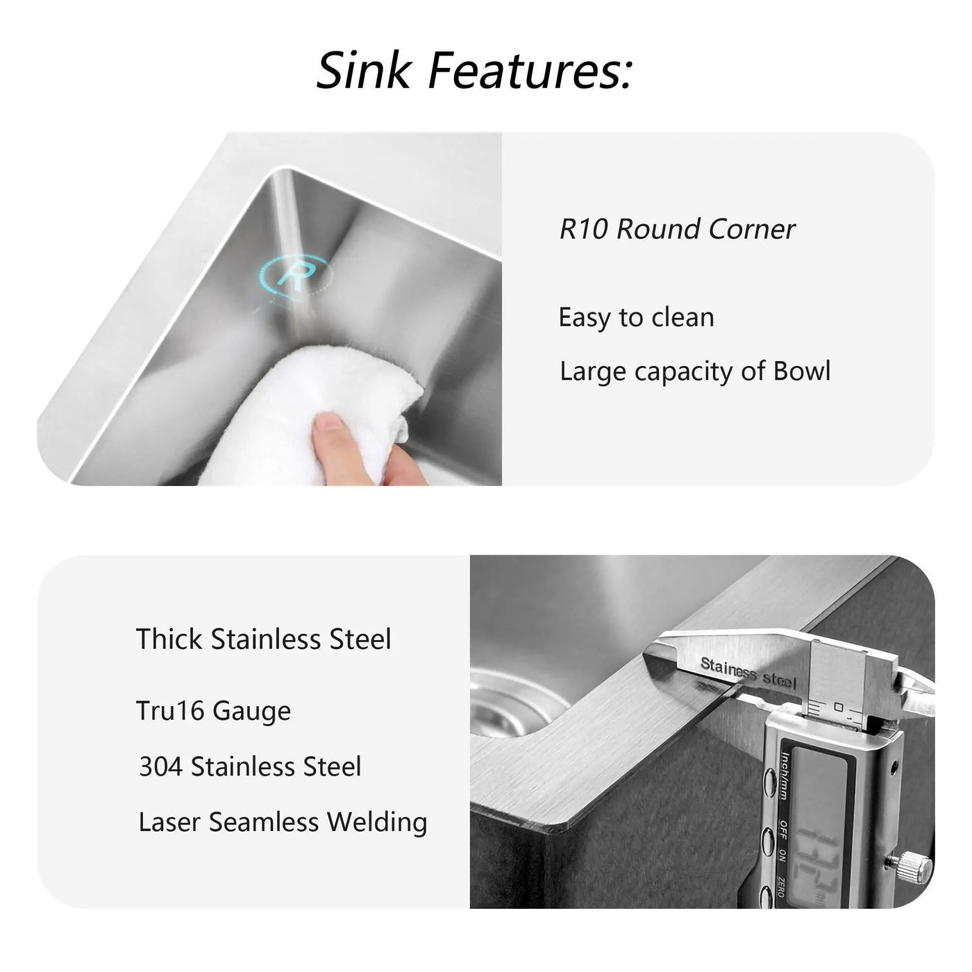 Premium Laundry Drop In Utility Sink 16 Gauge Stainless Steel, Topmount by HouseOfZazla