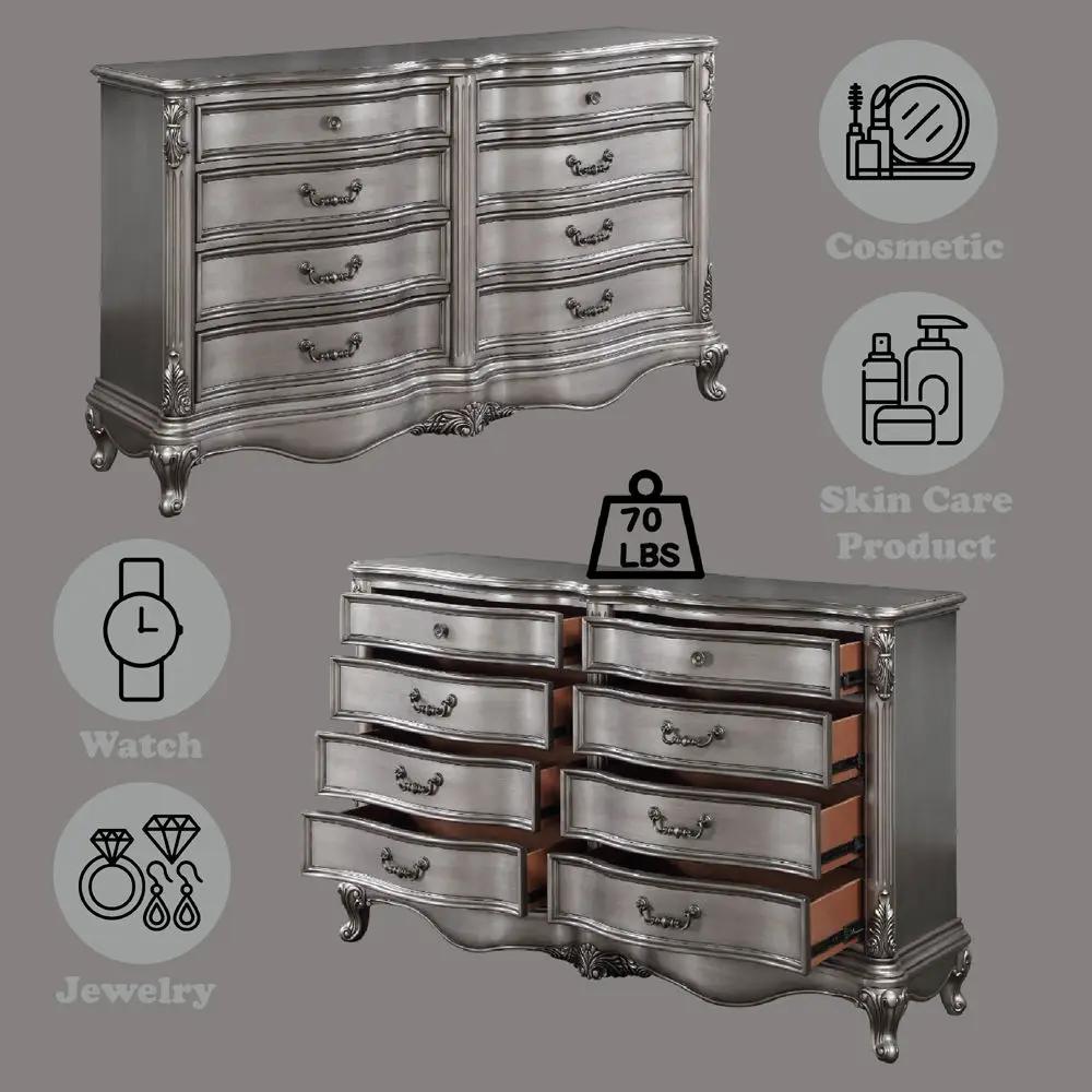 Ariadne - Dresser - Antique Platinum by Unique Piece Furniture