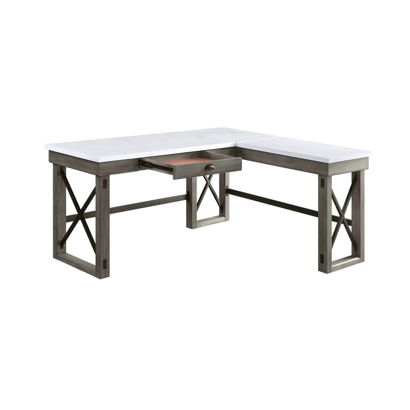Talmar Marble Top Weathered Writing Desk With Lift Top by HouseOfZazla