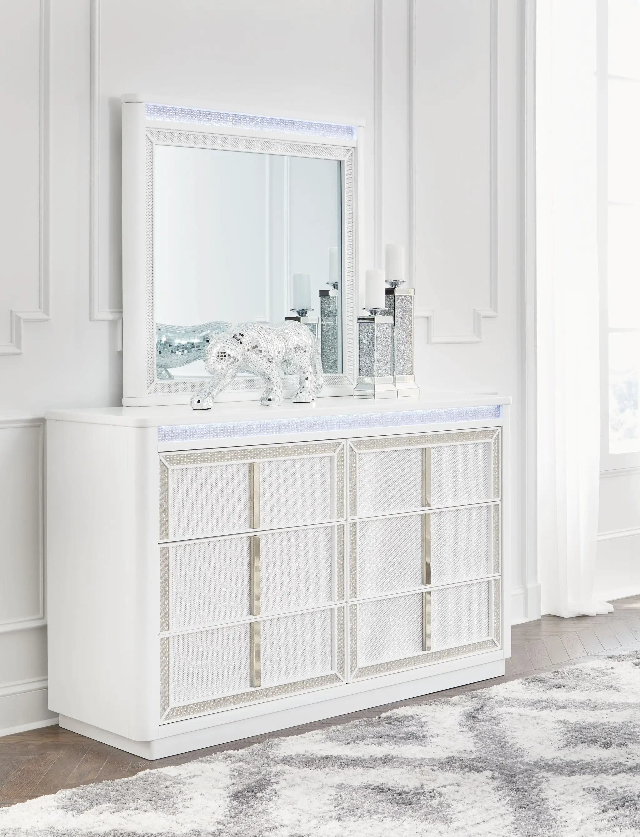 Chalanna - Dresser And Mirror - White by Unique Piece Furniture