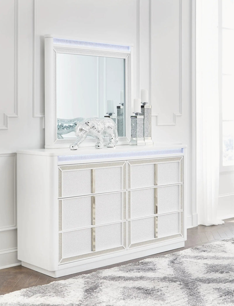Chalanna - Dresser And Mirror - White by Unique Piece Furniture