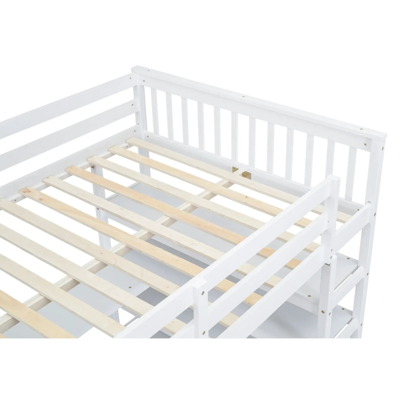 Loft Bed With Storage Shelves And Under Bed Desk by HouseOfZazla