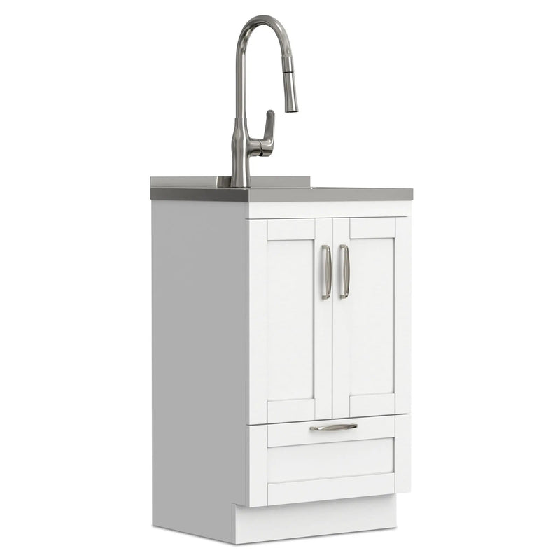Reed - Deluxe Laundry Cabinet With Pull-Out Faucet And Stainless Steel Sink by HouseOfZazla