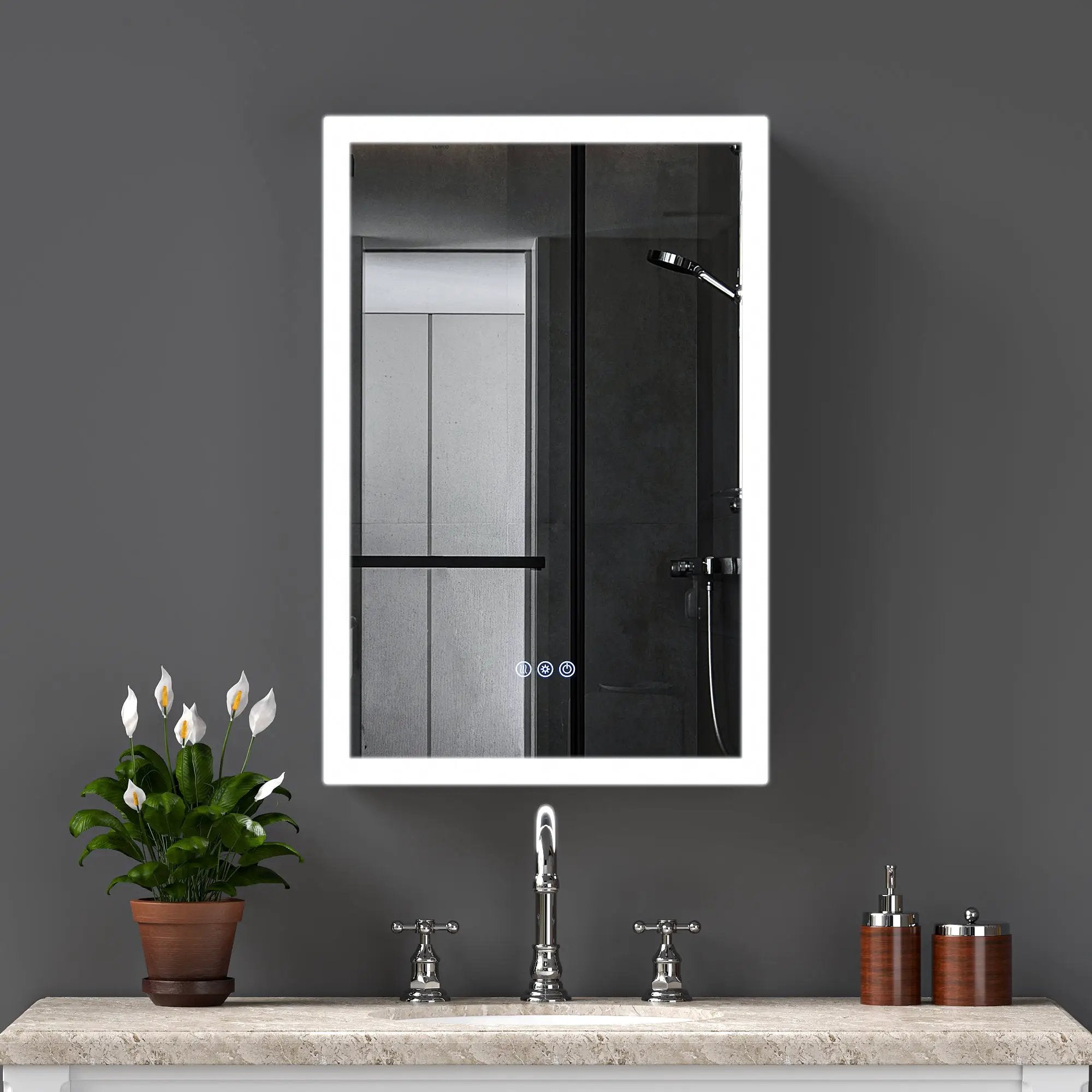 LED Lighted Medicine Cabinet with Mirror, 20x30 Inches by HouseOfZazla