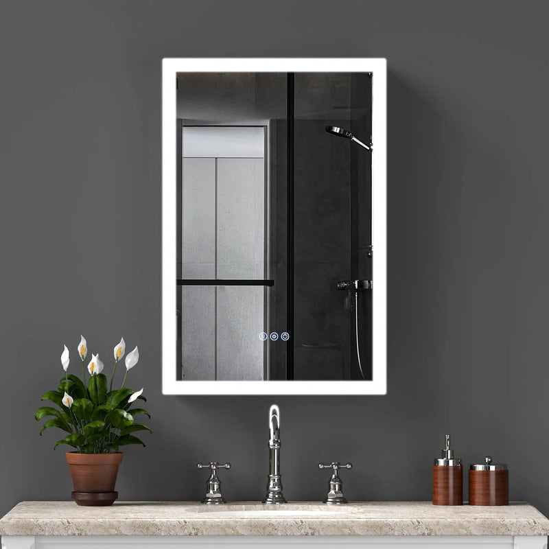 LED Lighted Medicine Cabinet with Mirror, 20x30 Inches by HouseOfZazla