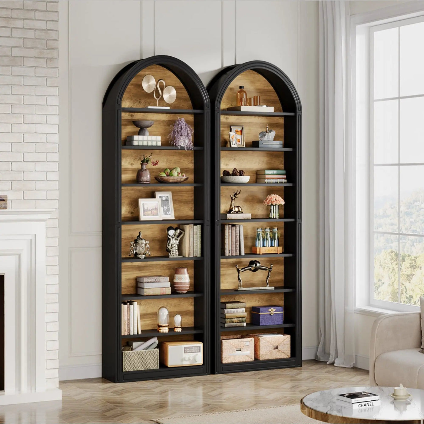 8 Tier Arched Open Display Shelving Unit For Living Room by HouseOfZazla