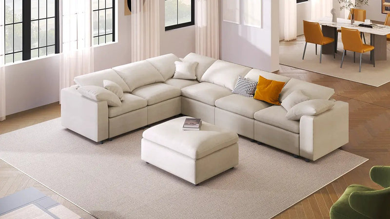 U_Style 120.8" Extra Large 7-Seater Modular Sectional Sofa by HouseOfZazla