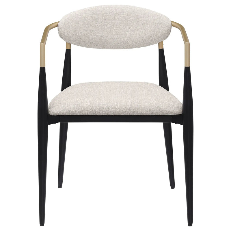 Bradbury Fabric Upholstered Dining Arm Chair Beige (Set of 2) by Unique Piece Furniture
