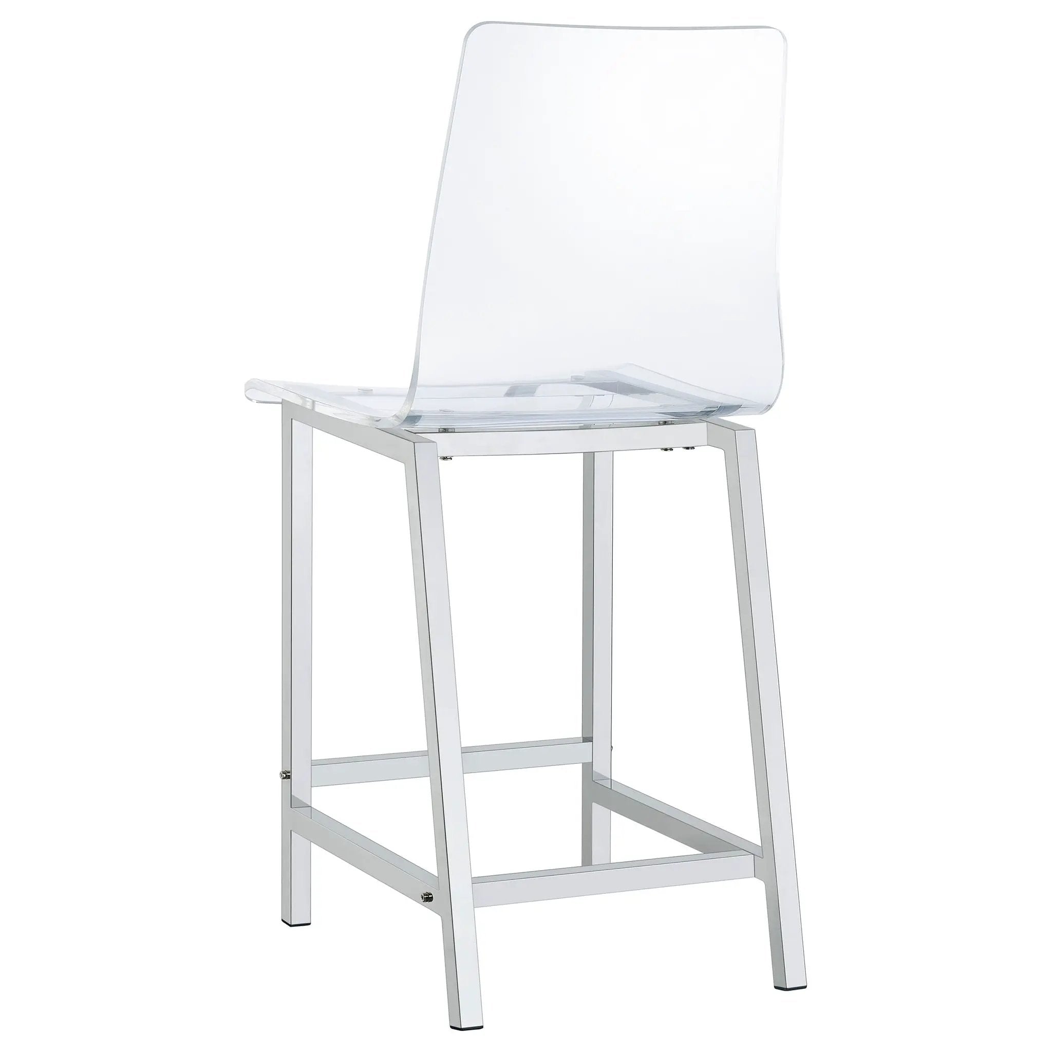 Juelia Clear Acrylic Counter Chair Chrome (Set of 2) by Unique Piece Furniture