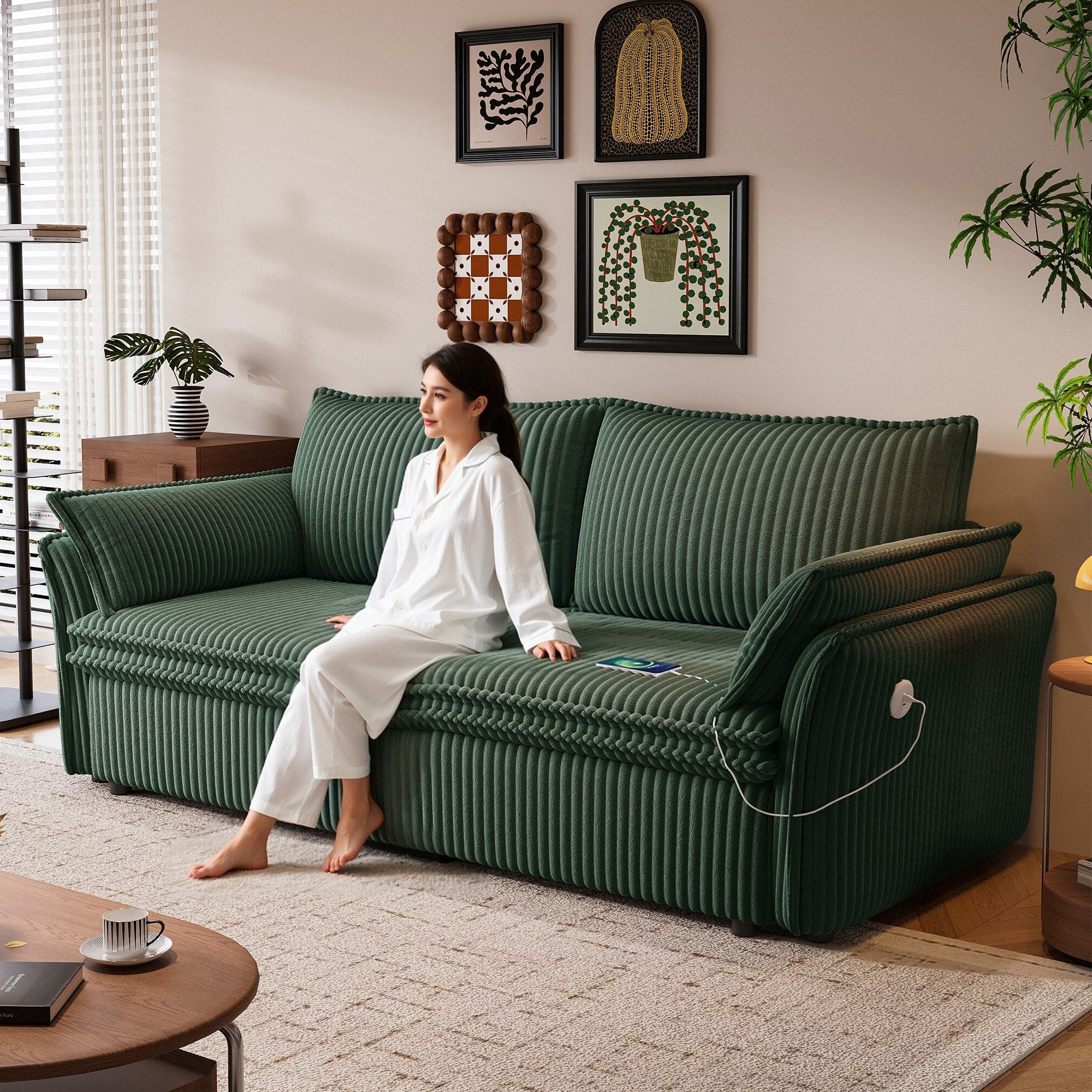 Multi-Functional 85-Inch Convertible Sofa Bed by HouseOfZazla