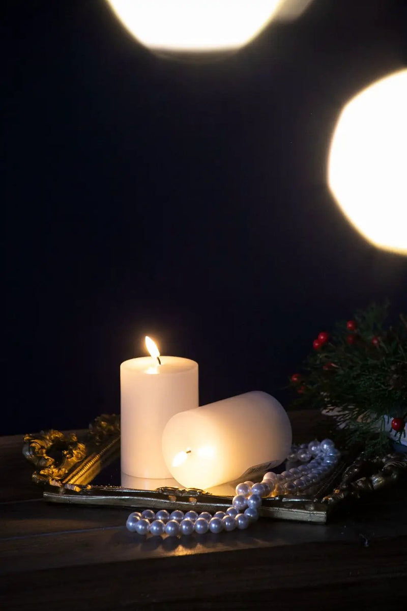 LED Candles With Wick And Remote Control Timer (Set of 2) - White by Unique Piece Furniture