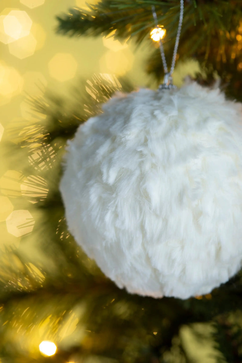 4" Cream Shabby Chic Ruffled Ornament Ball by HouseOfZazla