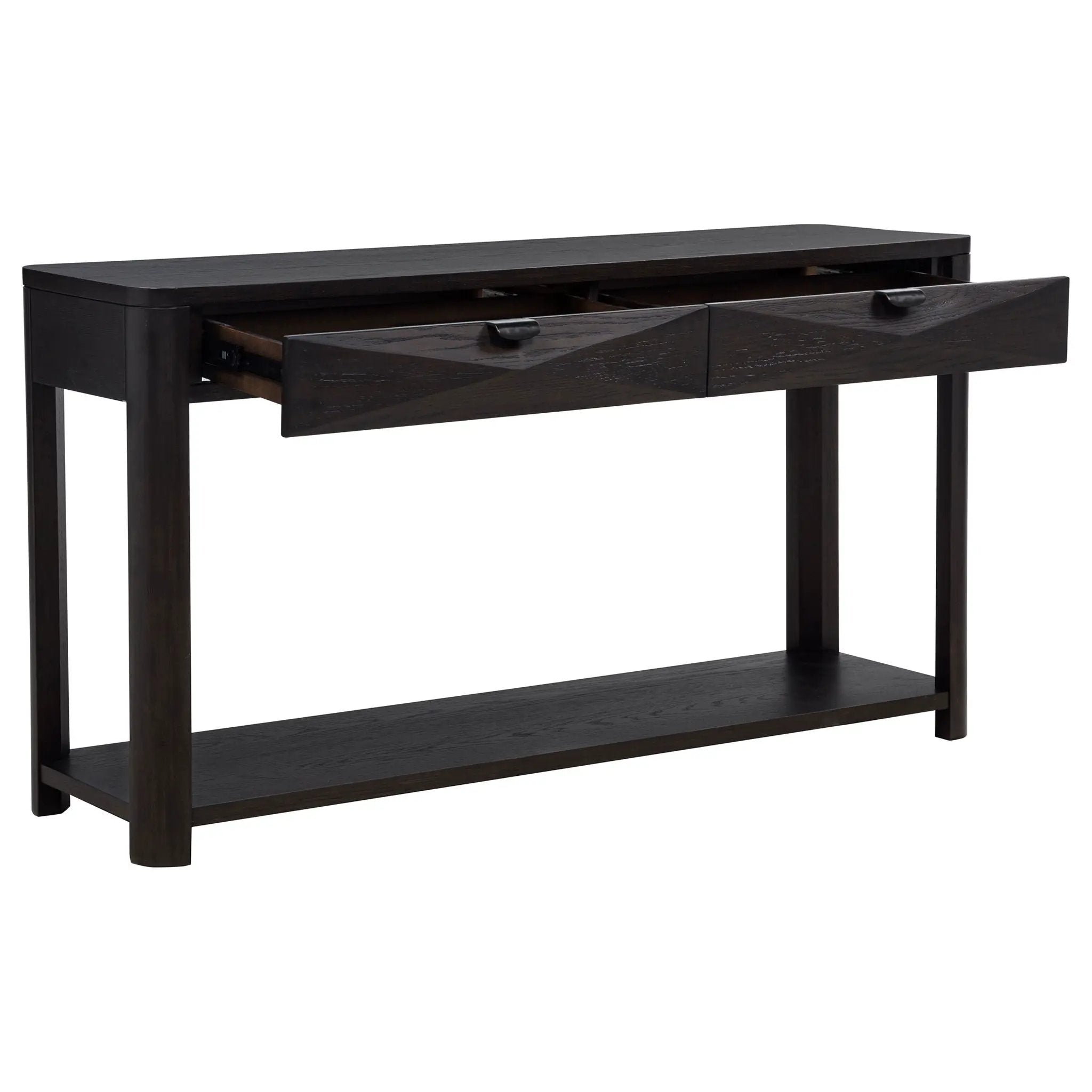 Marcelo Sofa Console Table with 2 Drawers and Shelf Coffee by Unique Piece Furniture