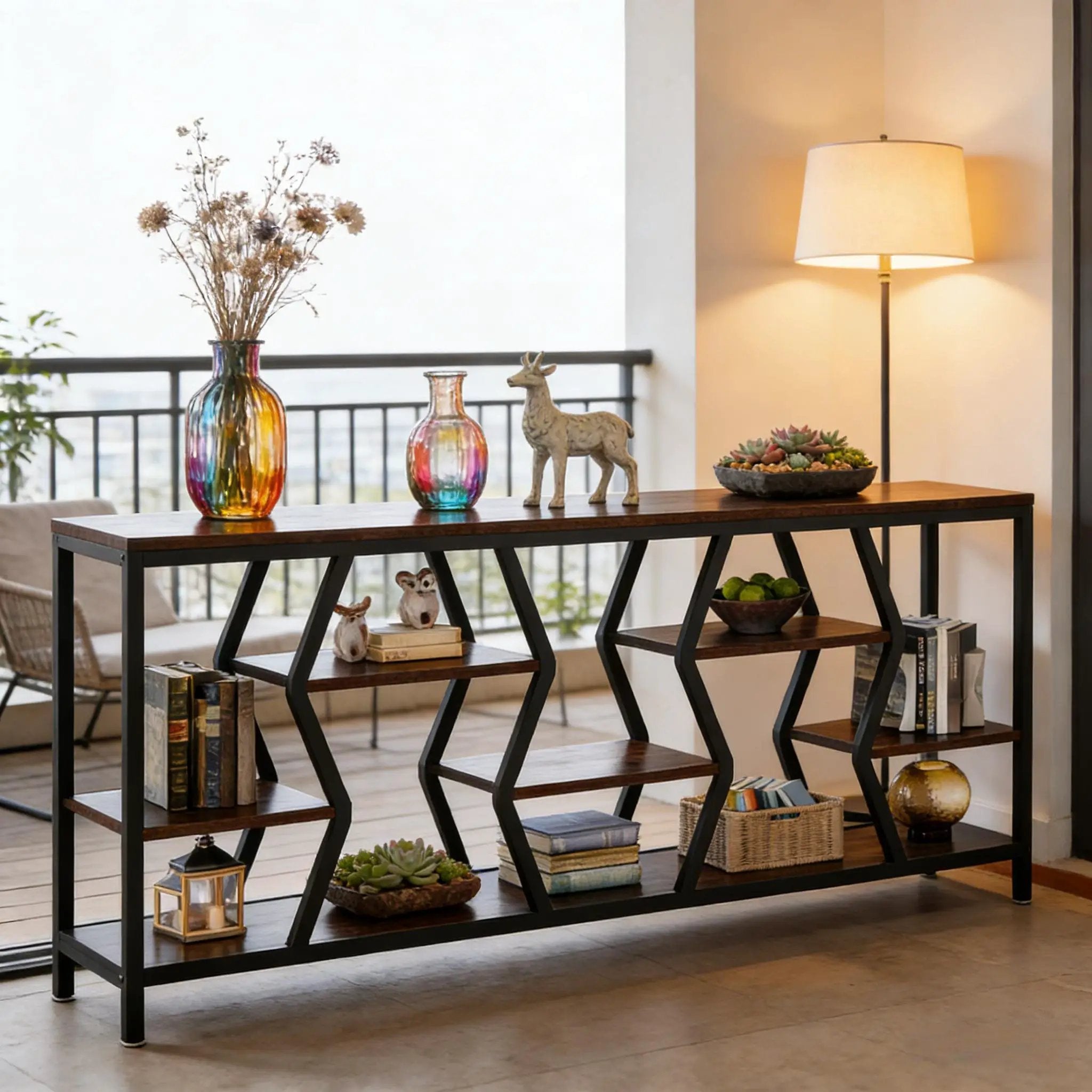 Durable Sofa Console Table with Generous Storage by HouseOfZazla