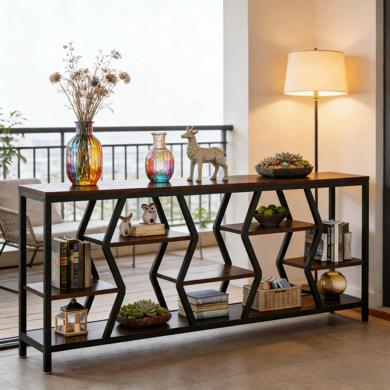 Durable Sofa Console Table with Generous Storage by HouseOfZazla