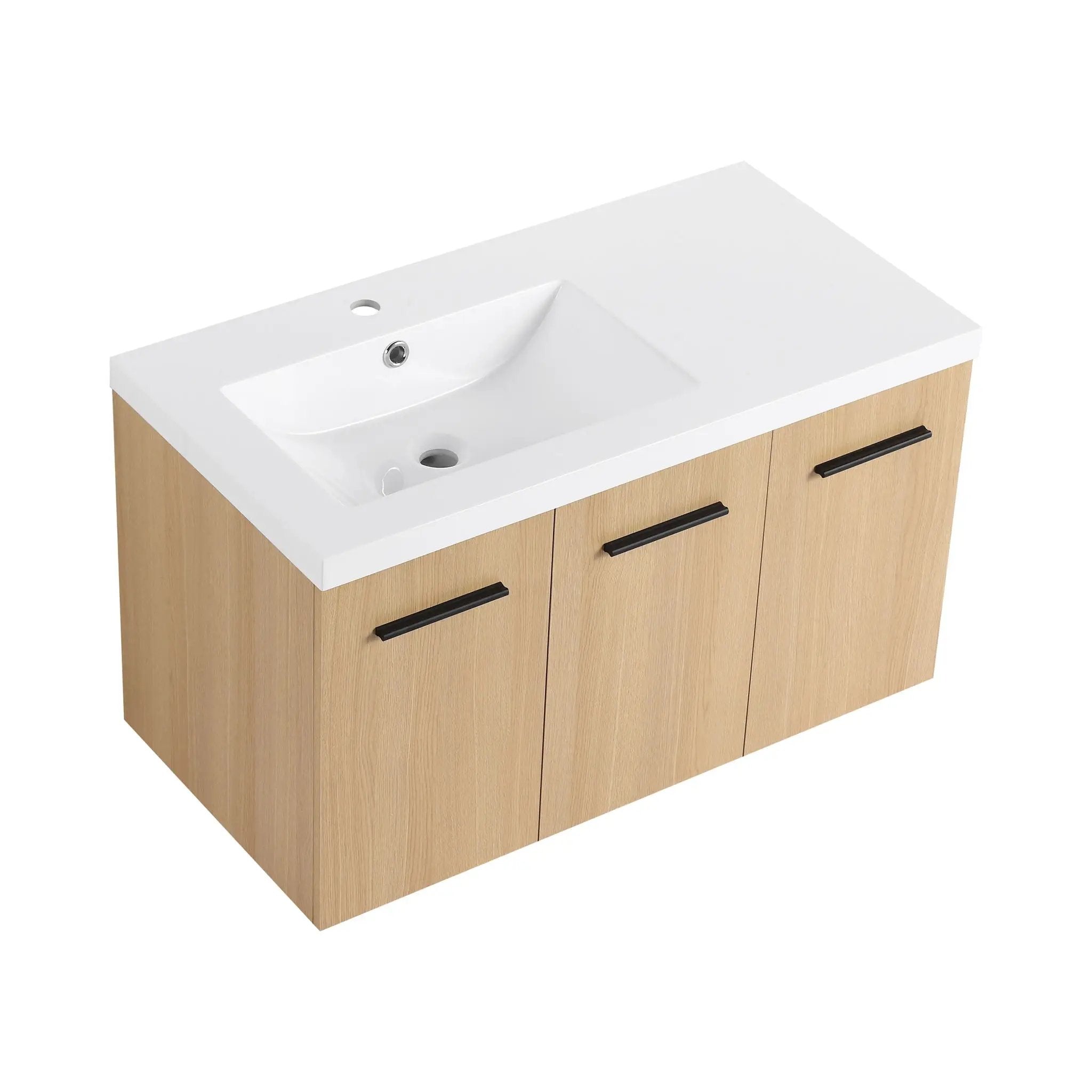 Wall Mounted Floating Bathroom Vanity With Sink, 3 Door Modular Cabinet by Unique Piece Furniture