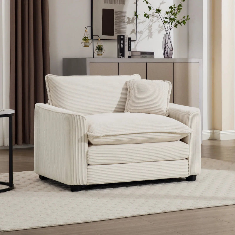 Modern Classic Fabric Single Chair Deep Seat Sofa With Pillow by Unique Piece Furniture