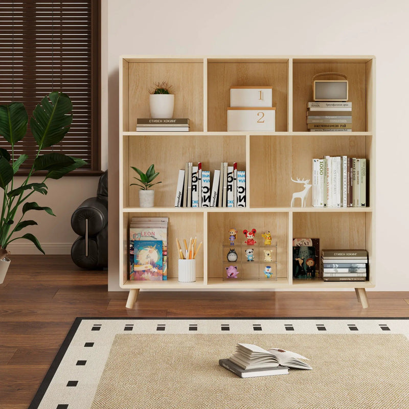 8 Compartment Storage Cabinet With Fixed Shelves For Books - Wood by Unique Piece Furniture