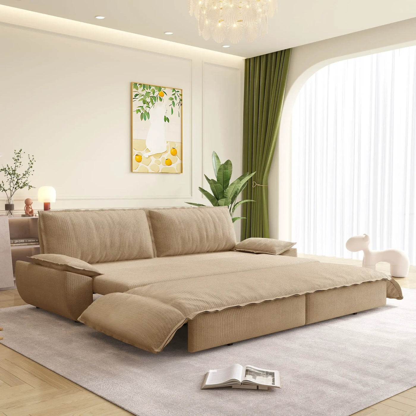 Queen Pull Out Bed, 3 In 1 Convertible Sleeper Sofa by HouseOfZazla