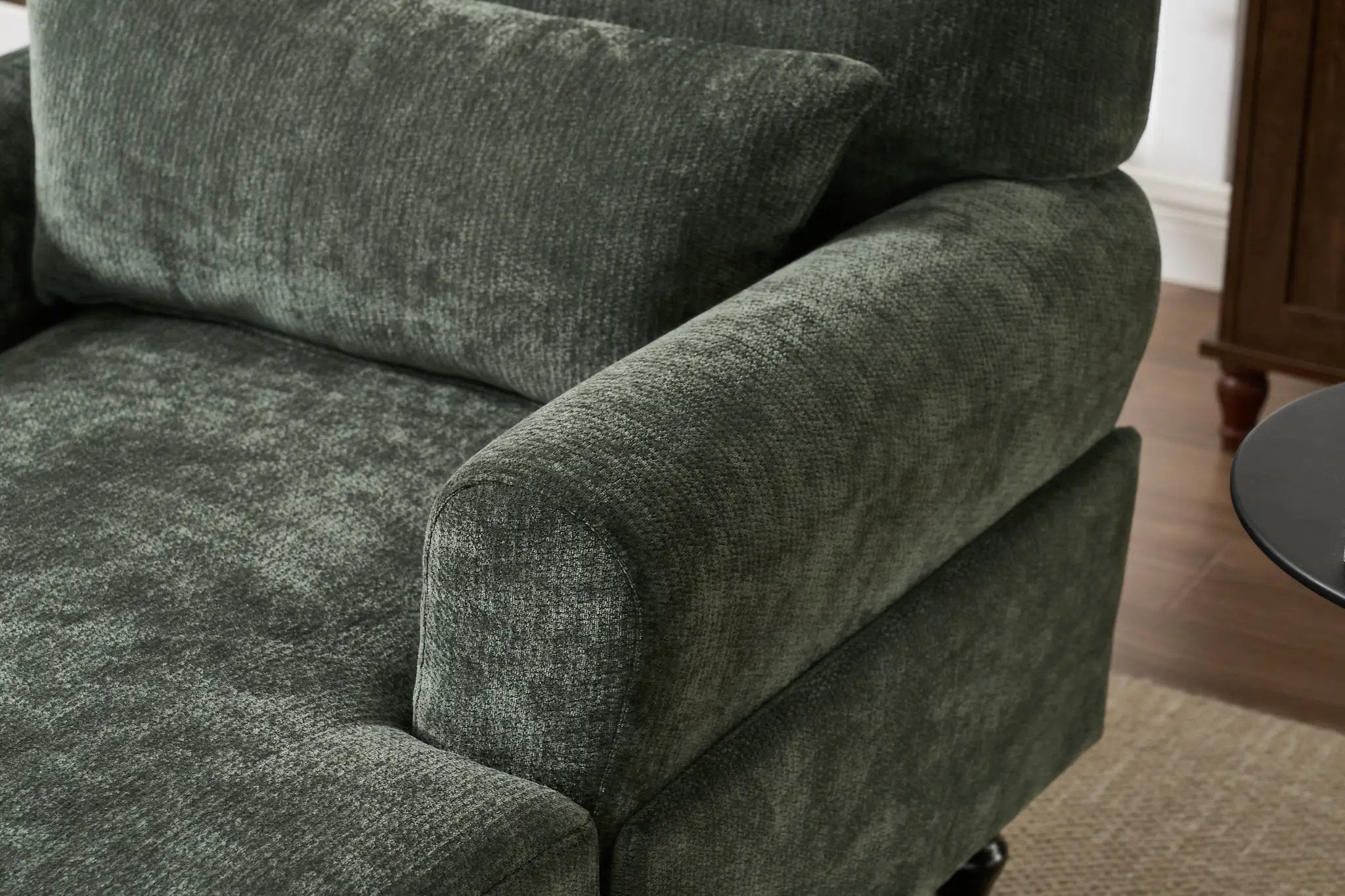 Modern Chaise Lounge Upholstered Sofa Recliner Chair in Green by HouseOfZazla