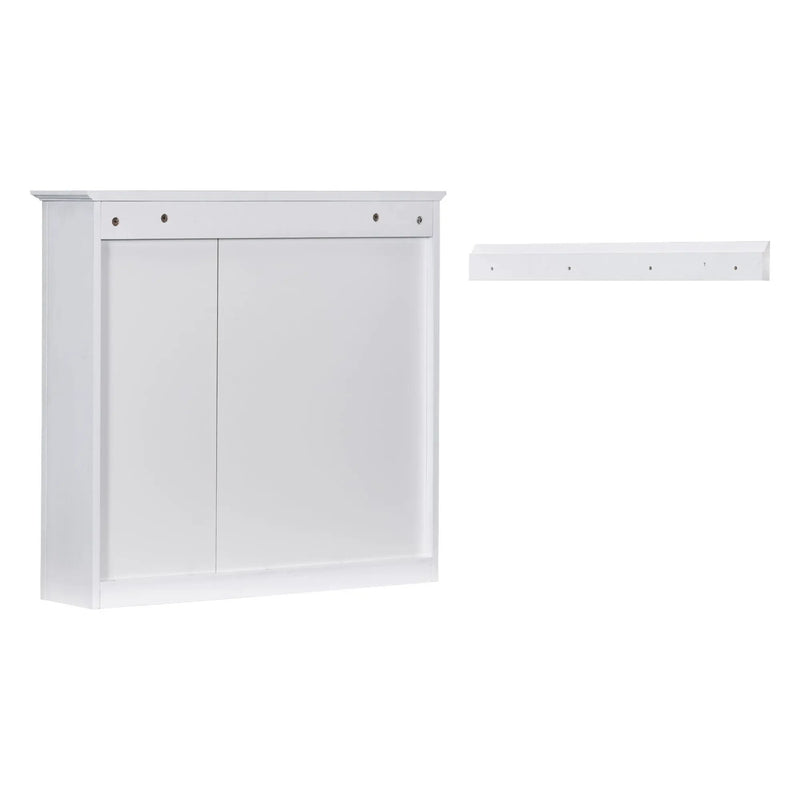 Bathroom Vanity With Medicine Cabinet, Royal Mirror Cabinet, Modern Bathroom Storage Cabinet With 2 Soft Closing Doors And 4 Drawers by HouseOfZazla
