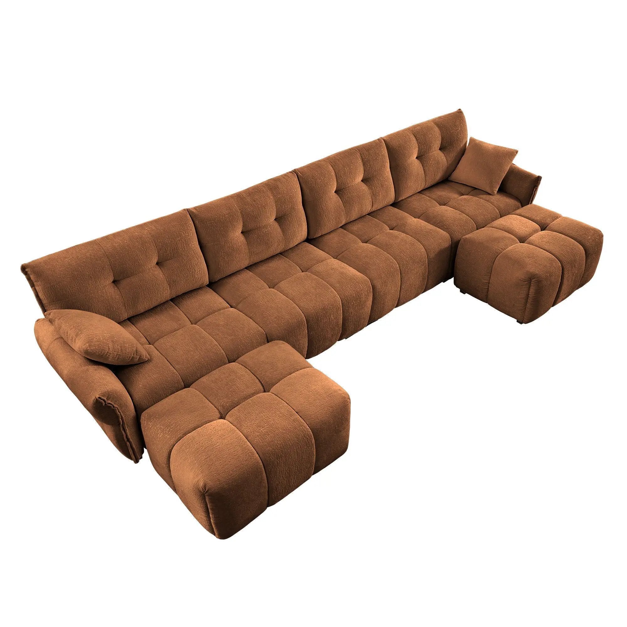 Sofa Set With Ottoman And Pillows, Textured, High Resilience Cushions by Unique Piece Furniture