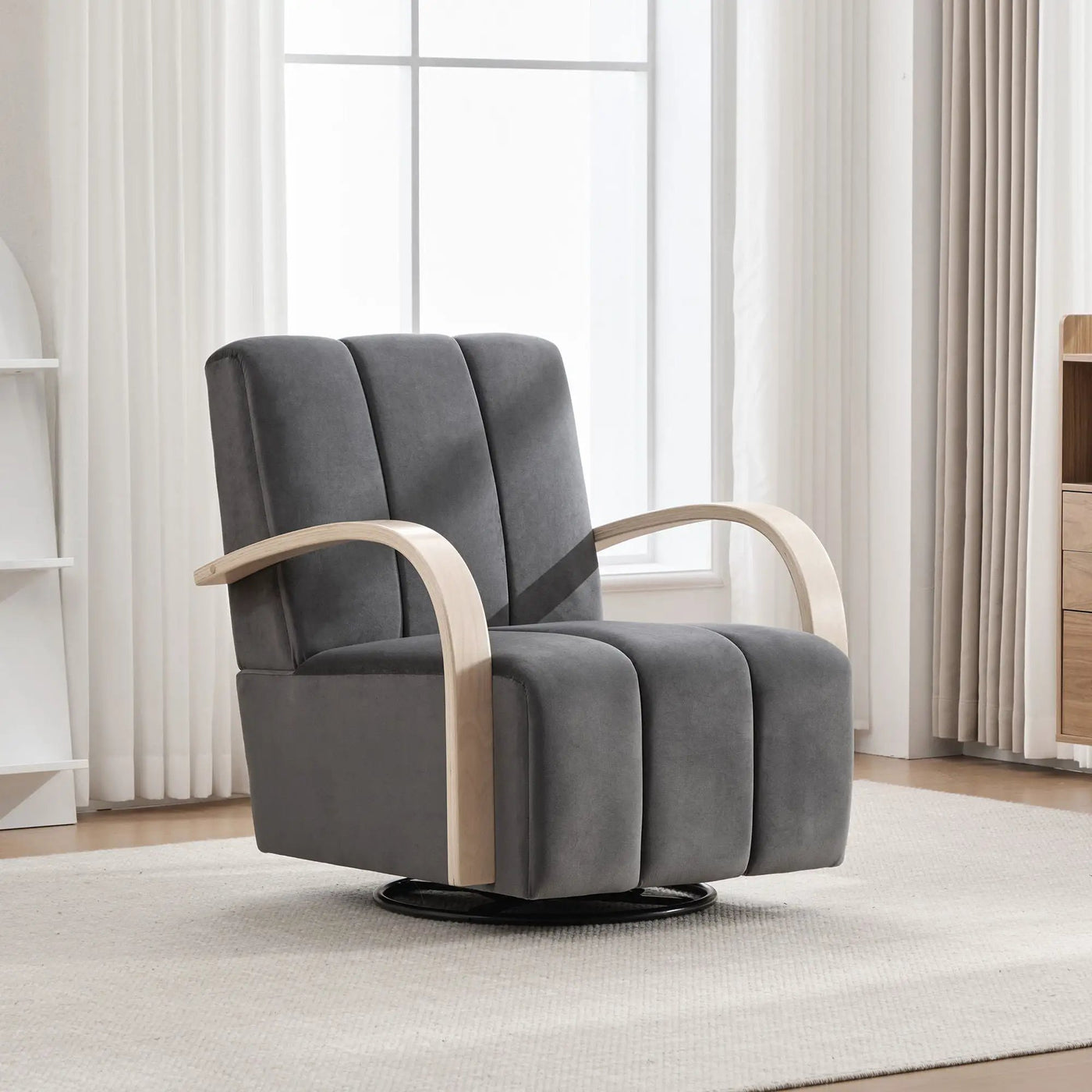 360° Swivel Accent Chair With Armrests by HouseOfZazla