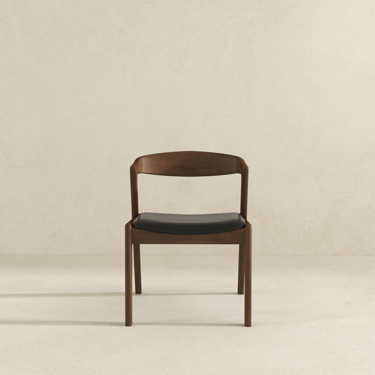 Mid-Century Modern Dining Chair Set of 2 with Solid Wood Frame - Black, Yellow, Beige, photo 5 of 12