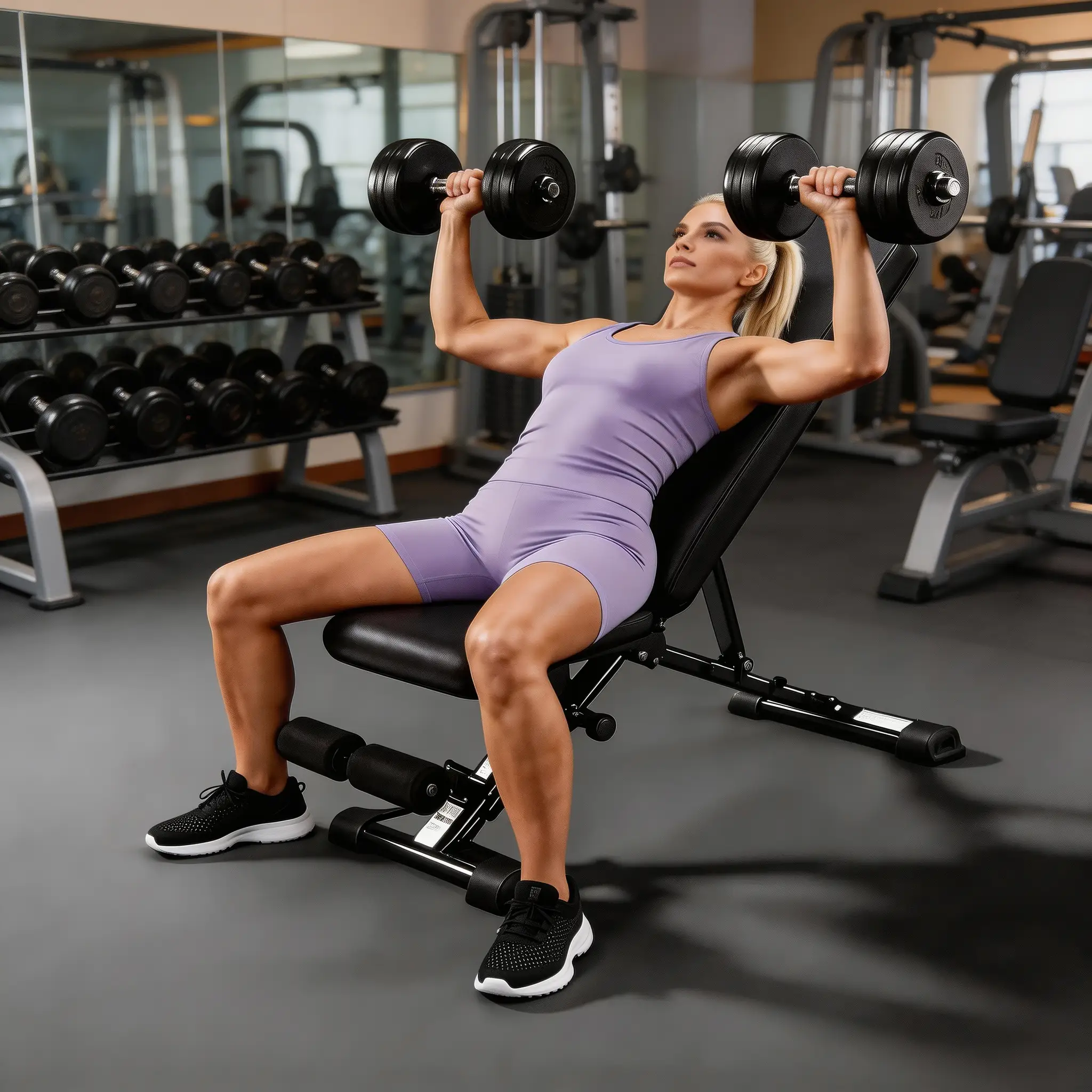 Adjustable Weight Bench with Resistance Bands by HouseOfZazla