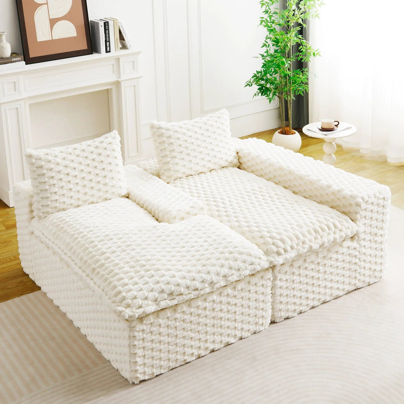 Modular Sofa, Convertible Twin Seat With Chaise Lounge by HouseOfZazla