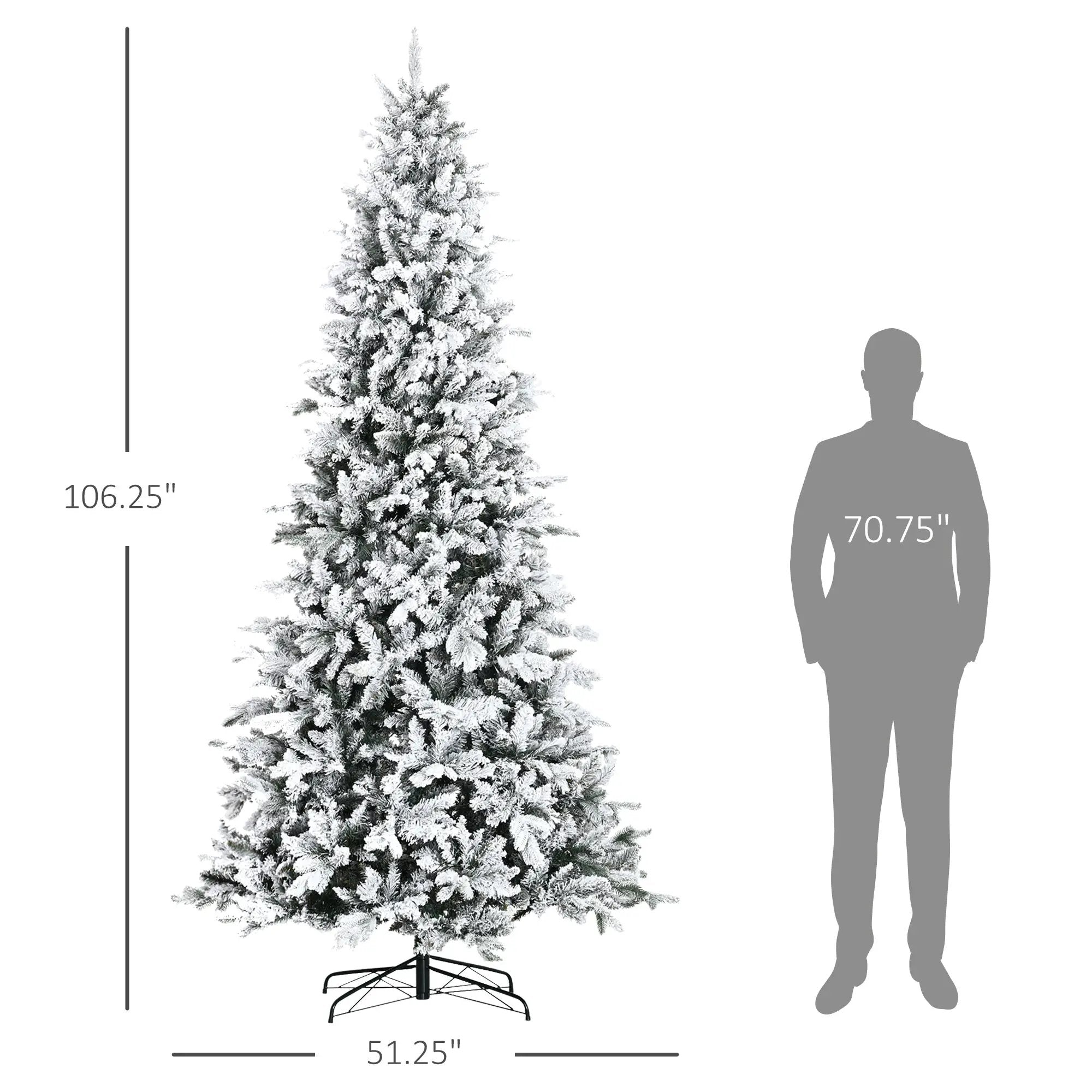 HOMCOM 9 Foot Pine Snow Flocked Artificial Christmas Tree by HouseOfZazla