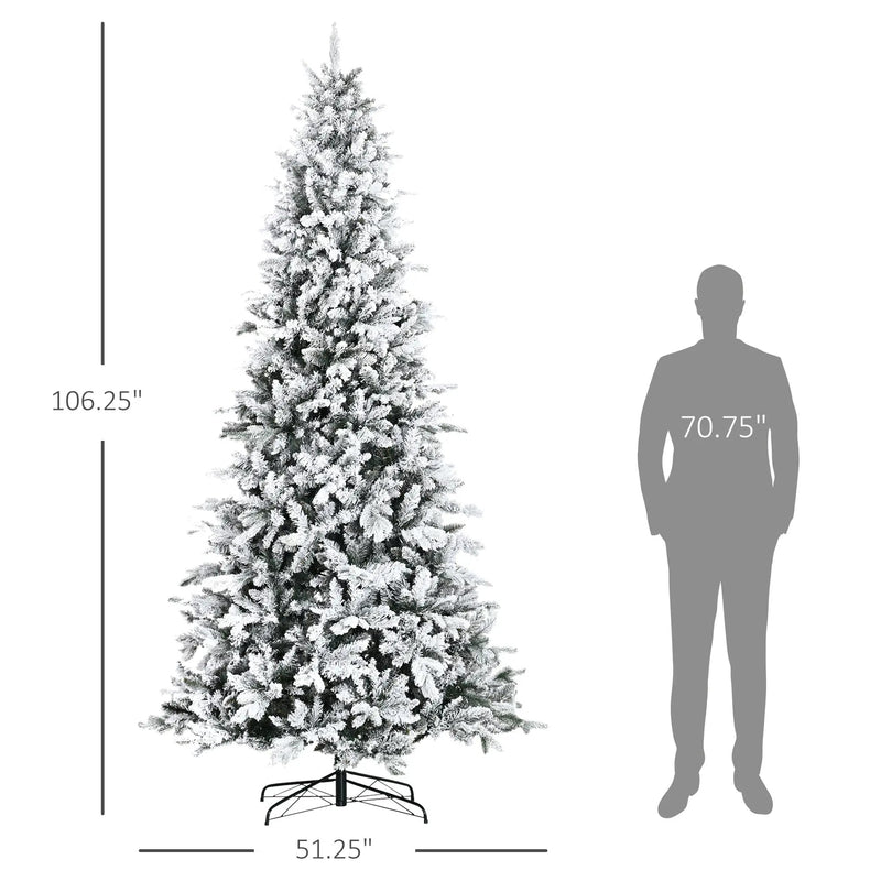 HOMCOM 9 Foot Pine Snow Flocked Artificial Christmas Tree by HouseOfZazla