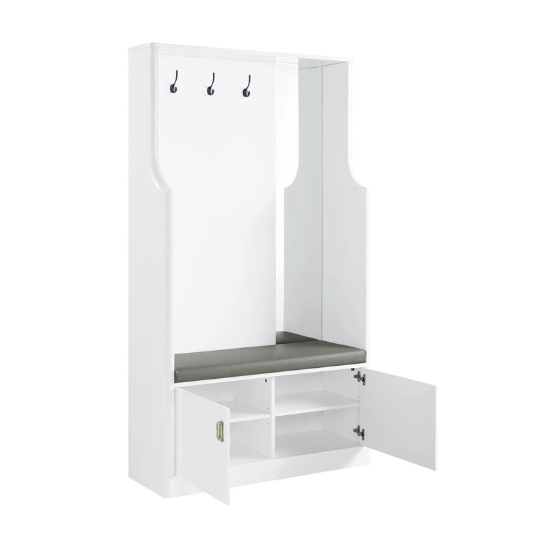 Buck II - High Gloss Hall Tree - White by HouseOfZazla
