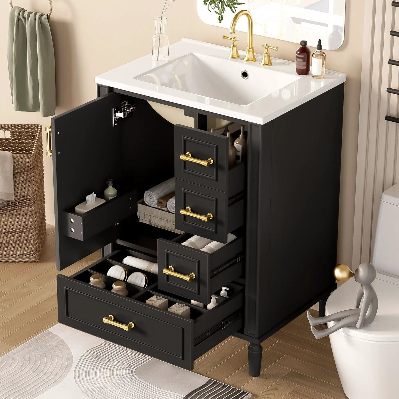 Traditional Bathroom Vanity Set With Soft Close Doors by HouseOfZazla